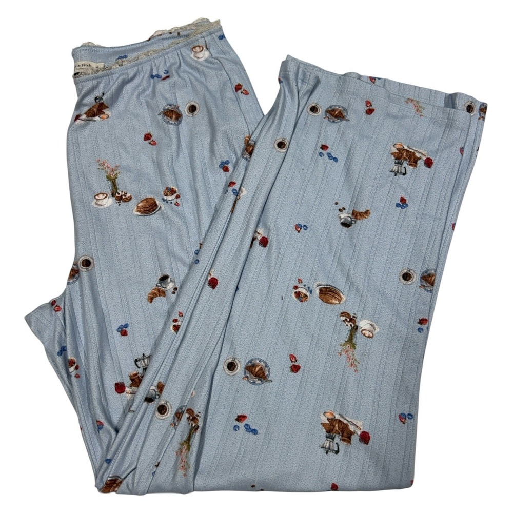 Abercrombie & Fitch Lounge Collection Pants Size Medium Pointelle Wide Leg Sleep - Picture 15 of 15